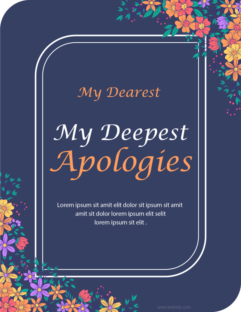 Apology Card Template