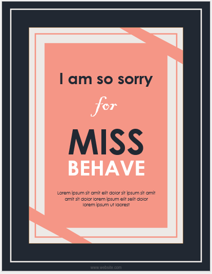 Apology Card Template