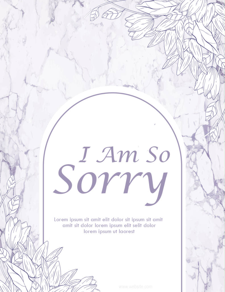 Apology Card Template