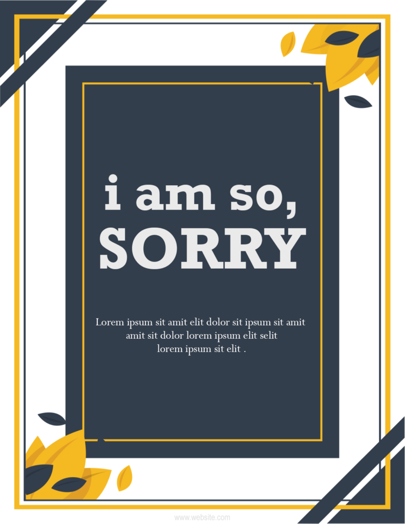 Apology Card Template