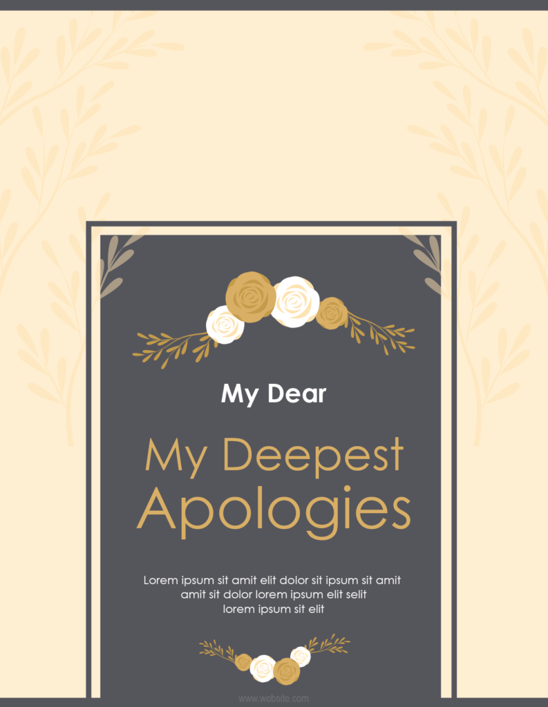 Apology Card Template