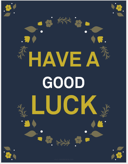 Good Luck Card Template