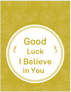 Good Luck Card Template