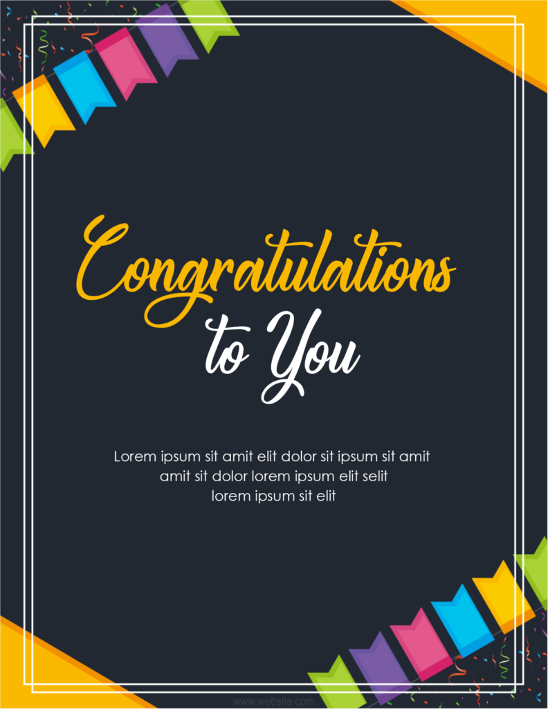 Congratulation card template for Word