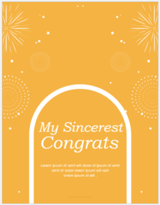 Congratulation card template for Word