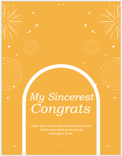 Congratulation card template for Word