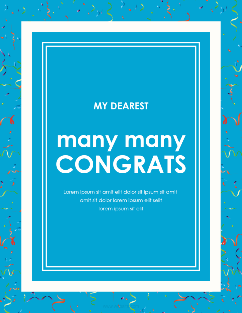 Congratulation card template for Word