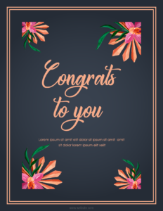 Congratulation card template for Word