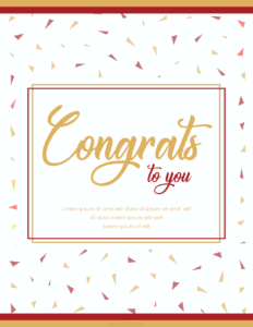 Congratulation card template for Word