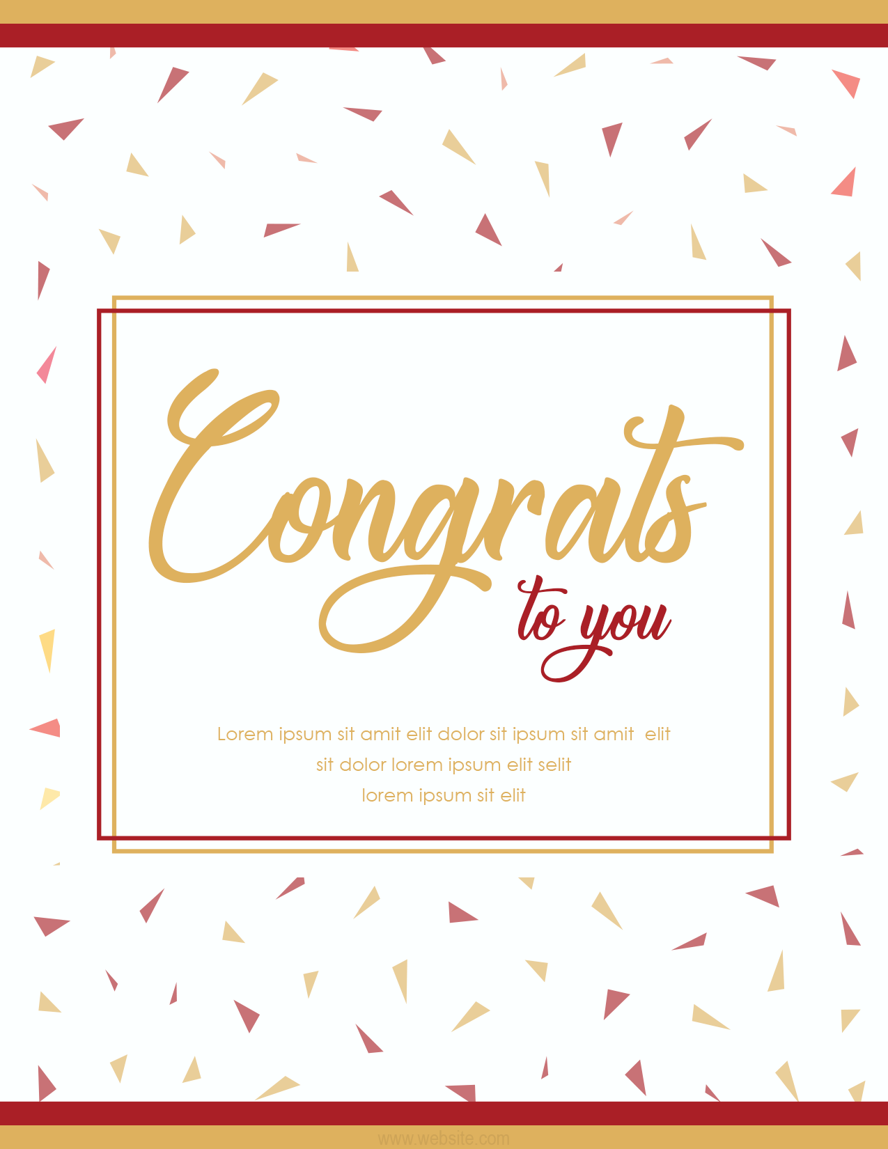 Congratulation card template for Word