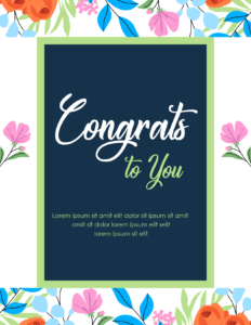 Congratulation card template for Word