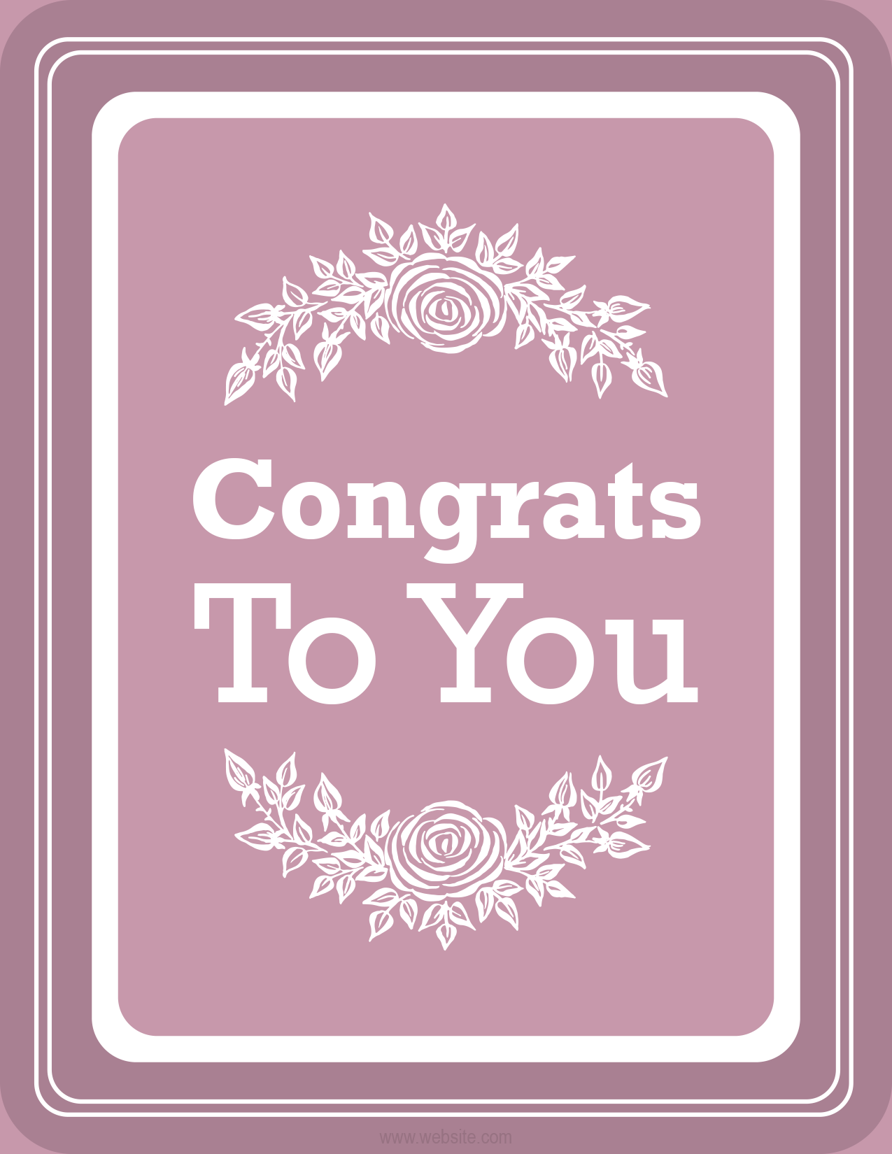 Congratulation card template for Word