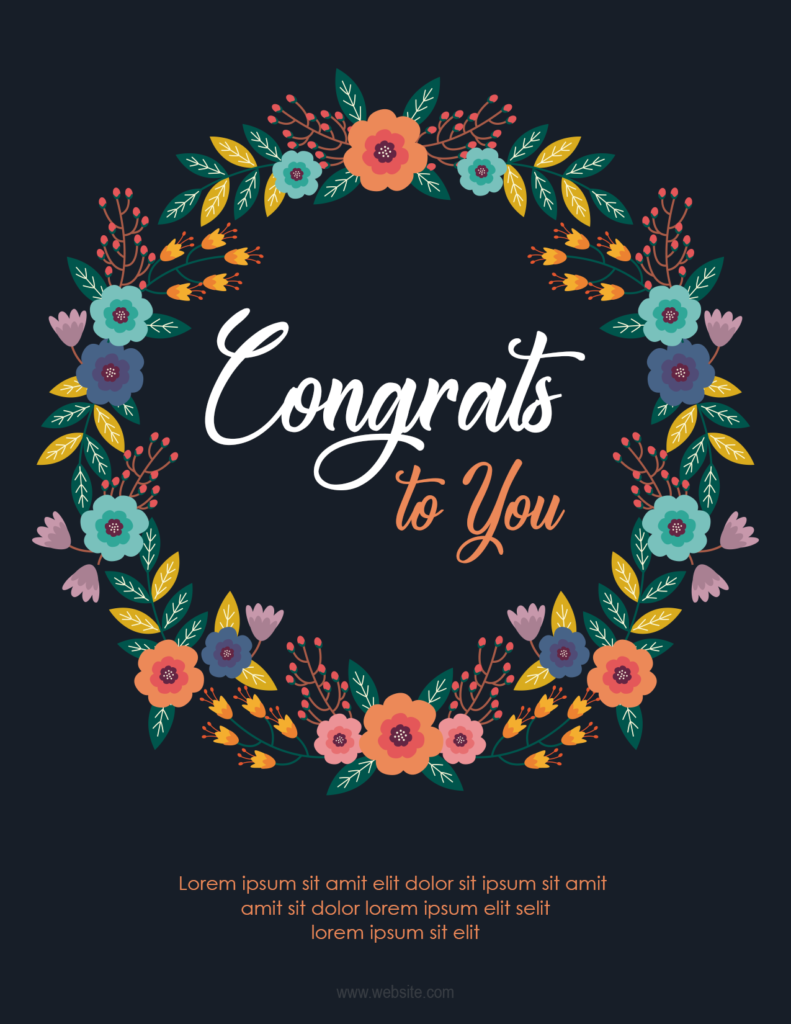 Congratulation card template for Word