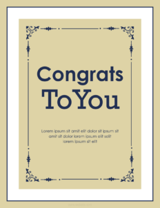 Congratulation card template for Word