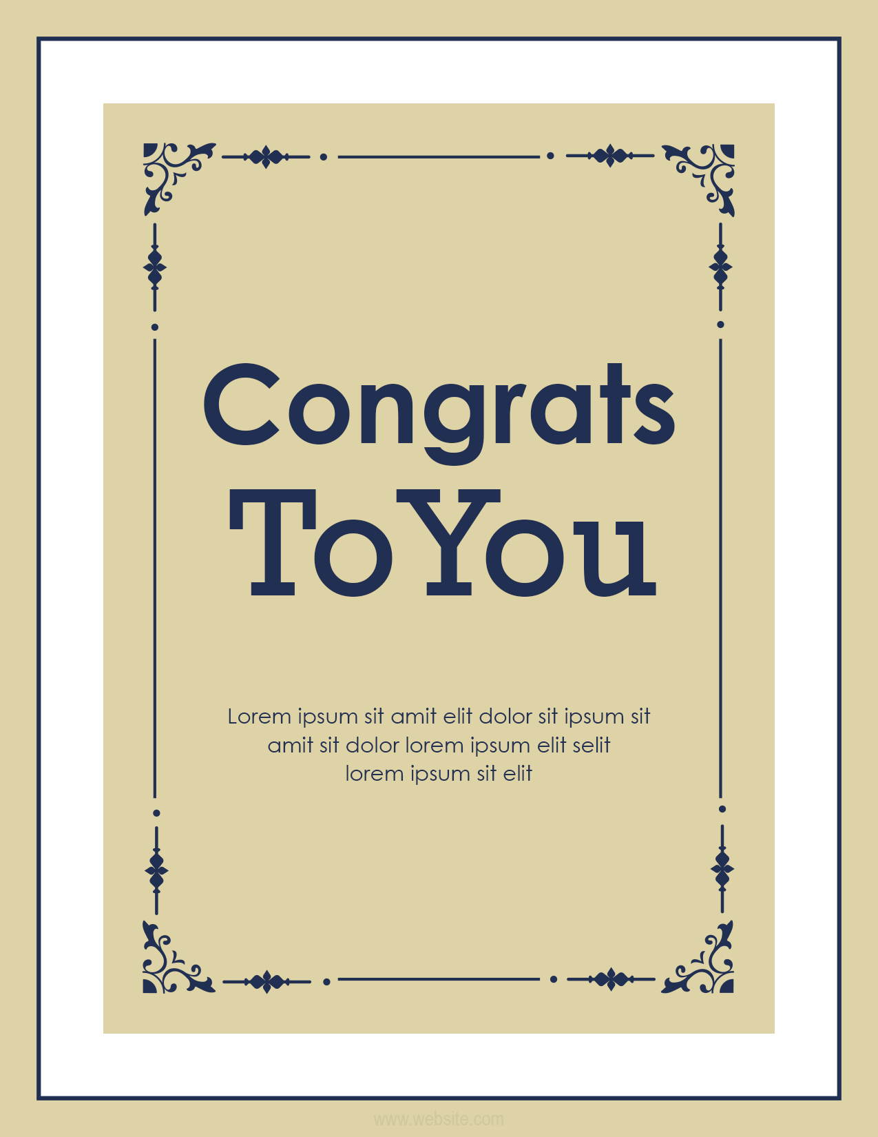 Congratulation card template for Word