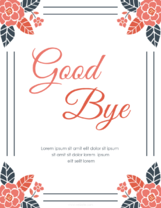 Goodbye Card Template for Word