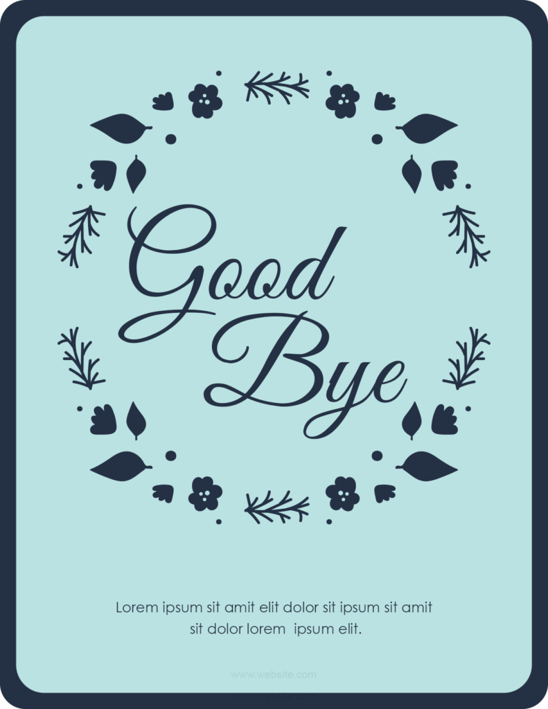 Goodbye Card Template for Word