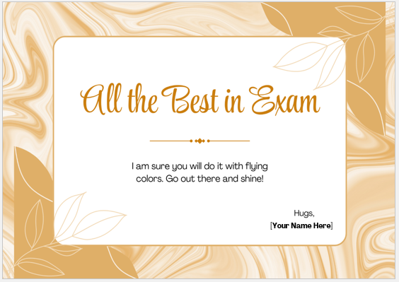 All the Best for Your Exam Card